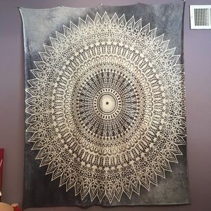 Blue/grey/white tapestry